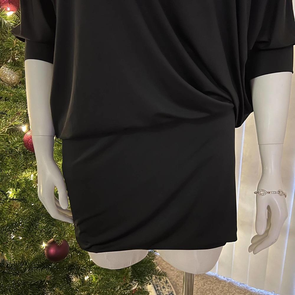 BCBGeneration Black Ruched Dress Size Medium - Picture 8 of 16